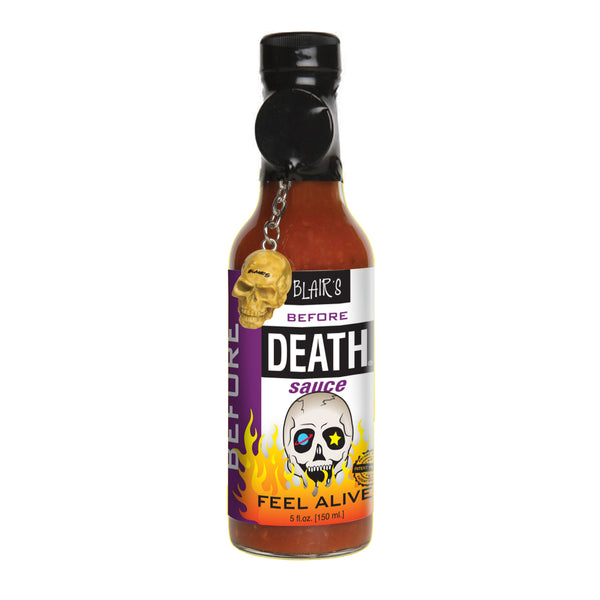 A 150ml bottle of Blair’s Instant Death Sauce. Buy online at Deathsauce Australia.