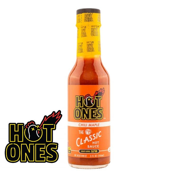 Bottle of Hot Ones Chili Maple The Classic Hot Sauce on a white background with Hot Ones logo - buy online Australia | Death Sauce
