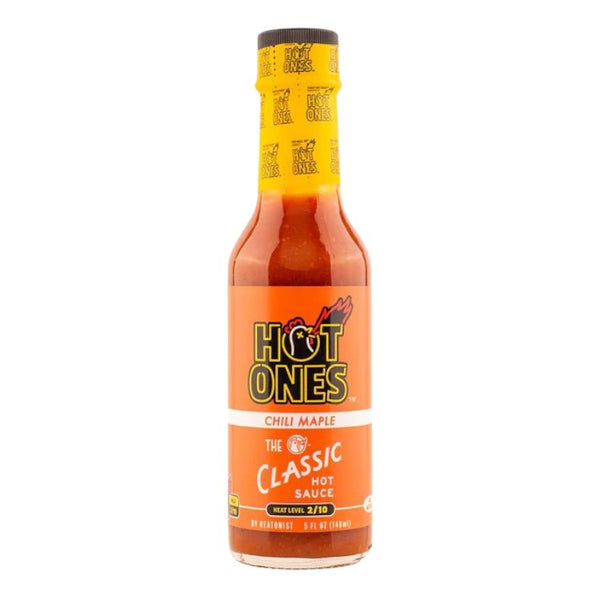 Bottle of Hot Ones Chili Maple The Classic Hot Sauce on a white background - buy online Australia | Death Sauce