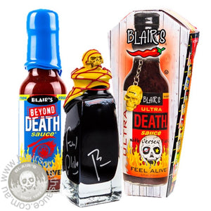 Blair's Fatal Strike Pack - Beyond Death & 3AM Reserve & Ultra Death - brought to you by one of the World's most respected hot sauce makers, Blair's Death Sauce. Available to buy in Australia at www.blairsdeathsauce.com.au