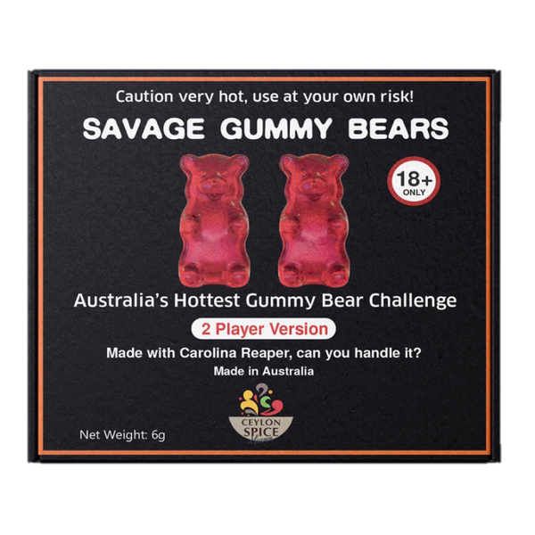 Australia's hottest gummy bear challenge: SAVAGE GUMMY BEARS. Available Australia-wide at Blair's Death Sauce Australia. Buy wholesale or retail.