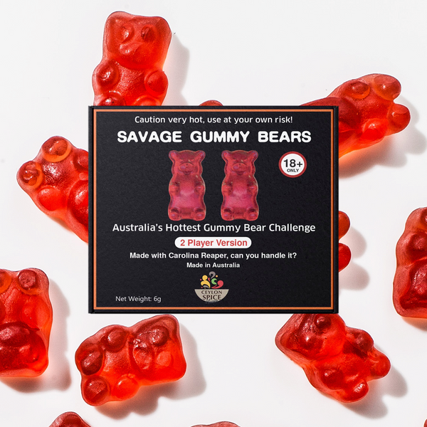 Australia's hottest gummy bear challenge: SAVAGE GUMMY BEARS. Available Australia-wide at Blair's Death Sauce Australia. Buy wholesale or retail.